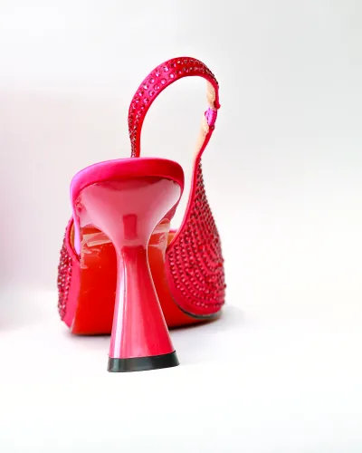 Chivas Pencil Mouth Sandal – Pink Crystal Edition - Luxury Shoes at Futuretense Lekki Lagos