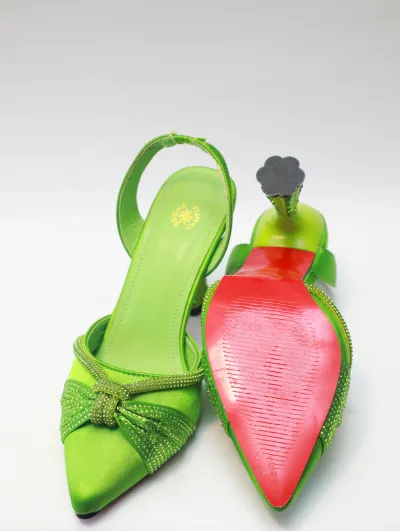 Ify Pencil Mouth Sandal – Green Edition - Luxury Shoes at Futuretense Lekki Lagos