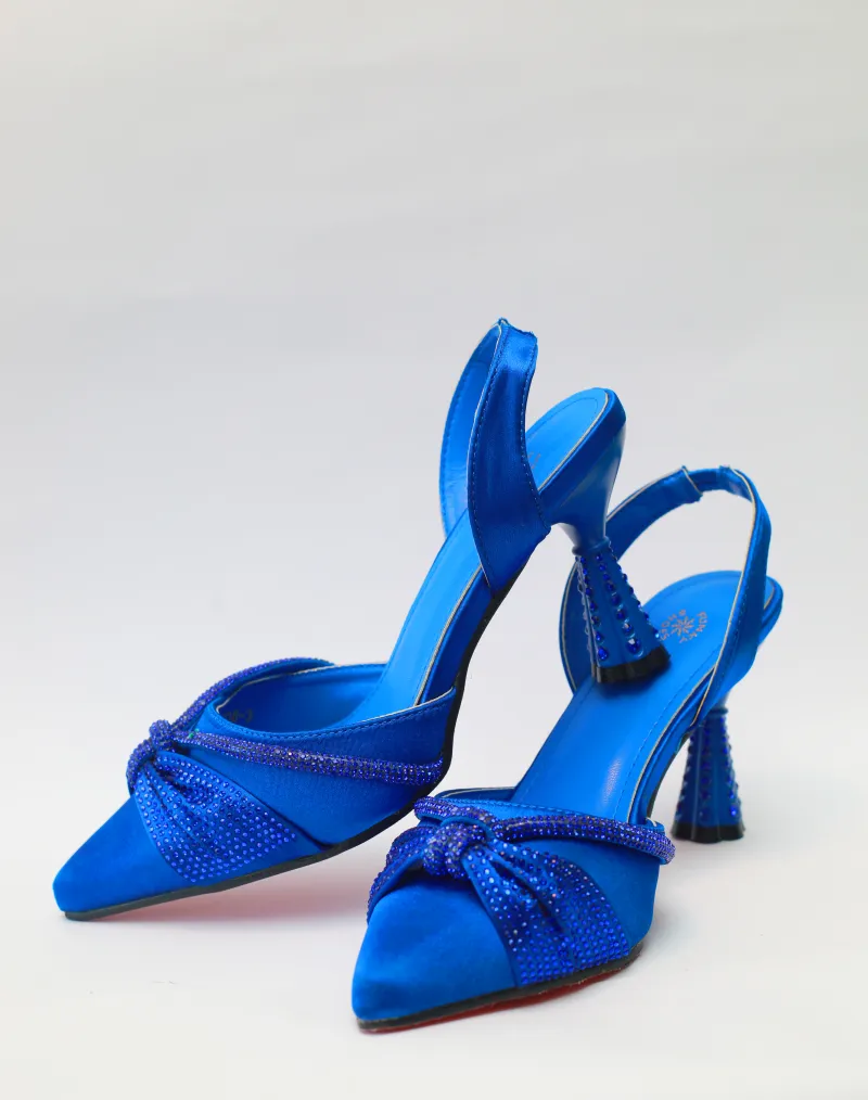 Ify Pencil Mouth Sandal – Royal Blue Crystal Edition view 2