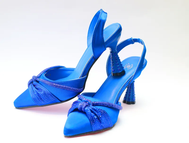 Ify Pencil Mouth Sandal – Royal Blue Crystal Edition view 3