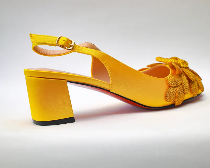 Lilly Open Toe Sandal – Golden Yellow Crystal Edition view 2