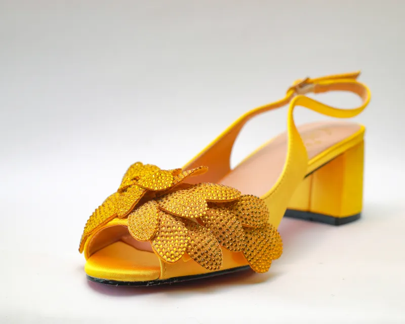 Lilly Open Toe Sandal – Golden Yellow Crystal Edition view 3