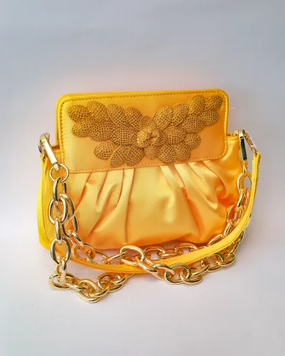 Lilly Purse – Golden Yellow Crystal Edition - Luxury Shoes at Futuretense Lekki Lagos