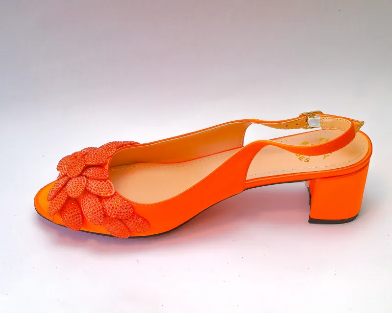 Lilly Open Toe Sandal – Orange Crystal Edition view 2