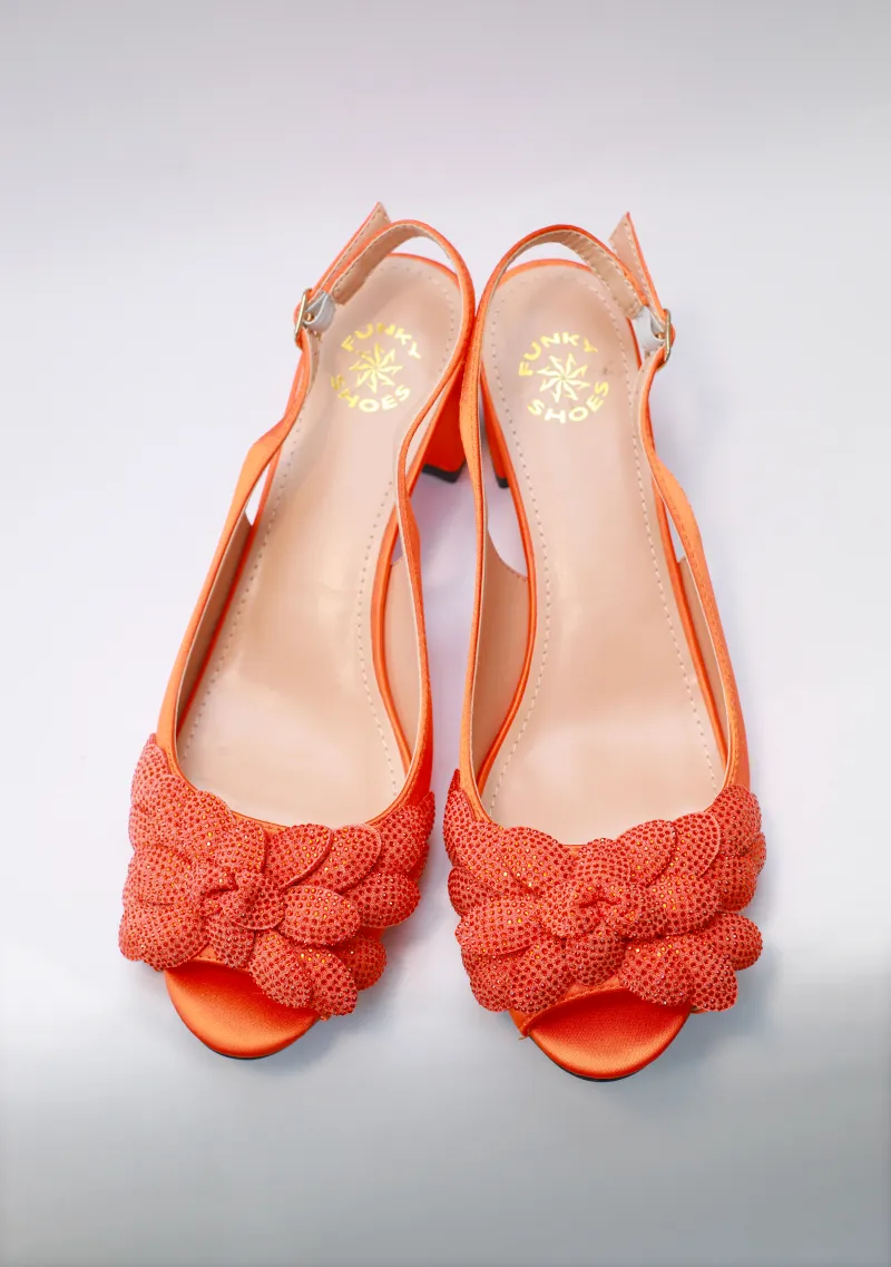 Lilly Open Toe Sandal – Orange Crystal Edition view 3