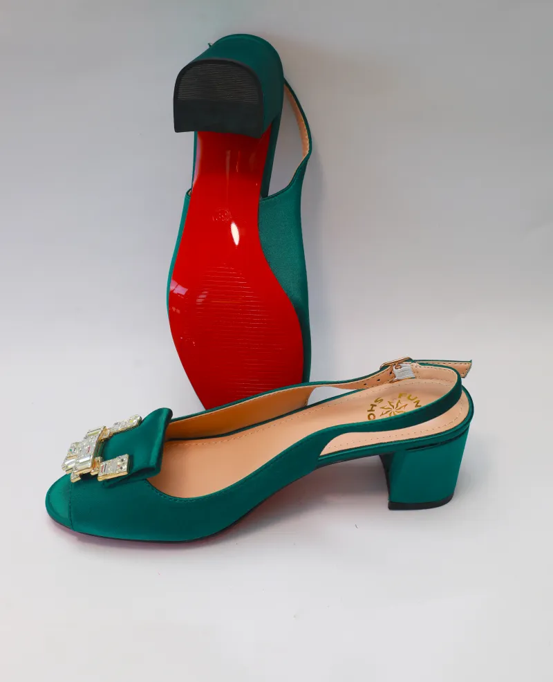 Roseline Open Toe Sandal – Emerald Green Crystal Edition view 3