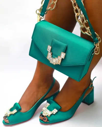 Roseline Purse – Emerald Green Crystal Edition - Luxury Shoes at Futuretense Lekki Lagos