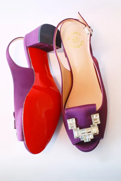 Roseline Open Toe Sandal – Royal Purple Crystal Edition  - Luxury Shoes at Futuretense Lekki Lagos