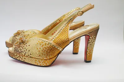MAYBA Sandal – Gold Crystal Edition  - Luxury Shoes at Futuretense Lekki Lagos