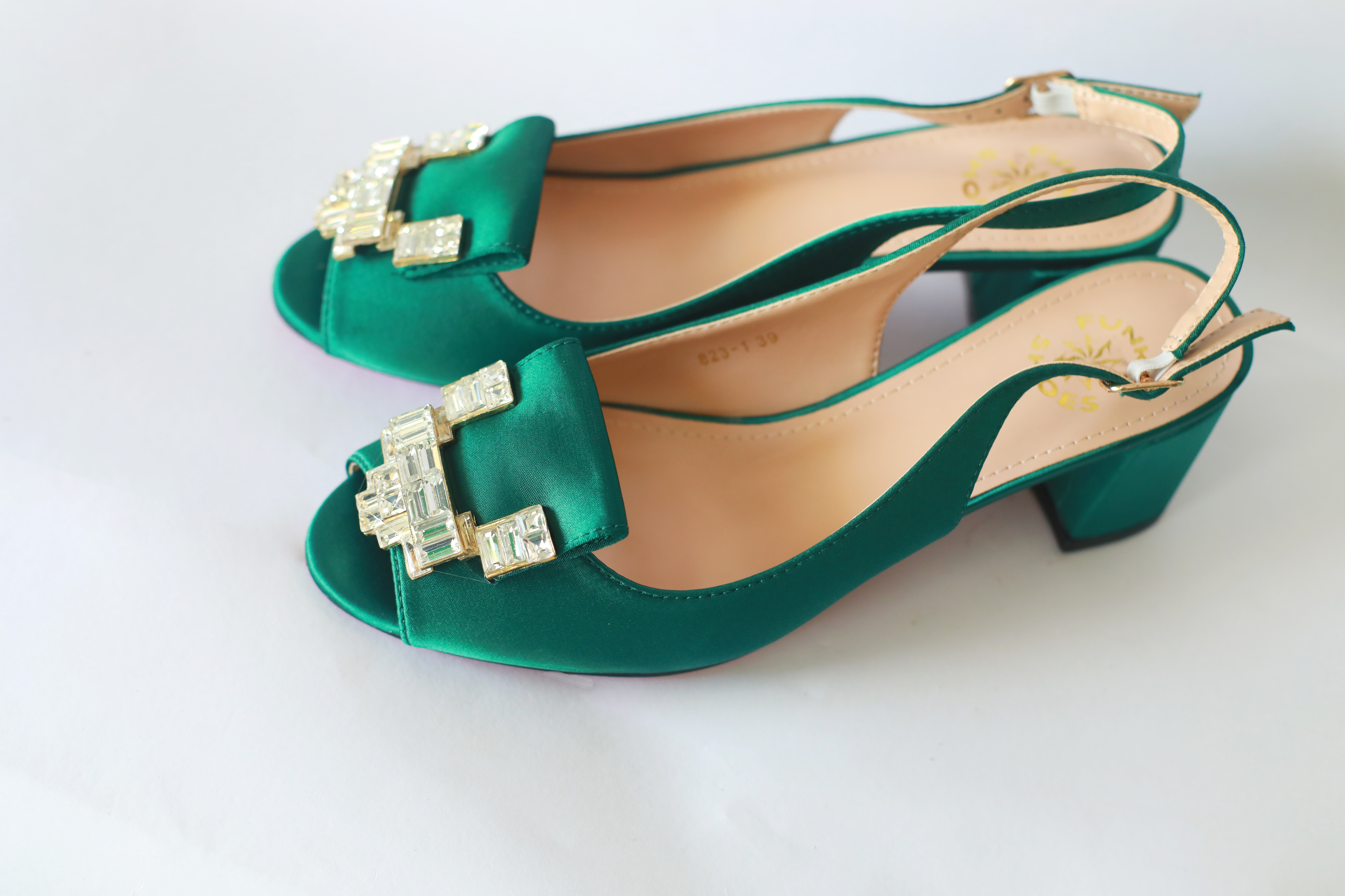 Roseline Open Toe Sandal – Emerald Green Crystal Edition view 2