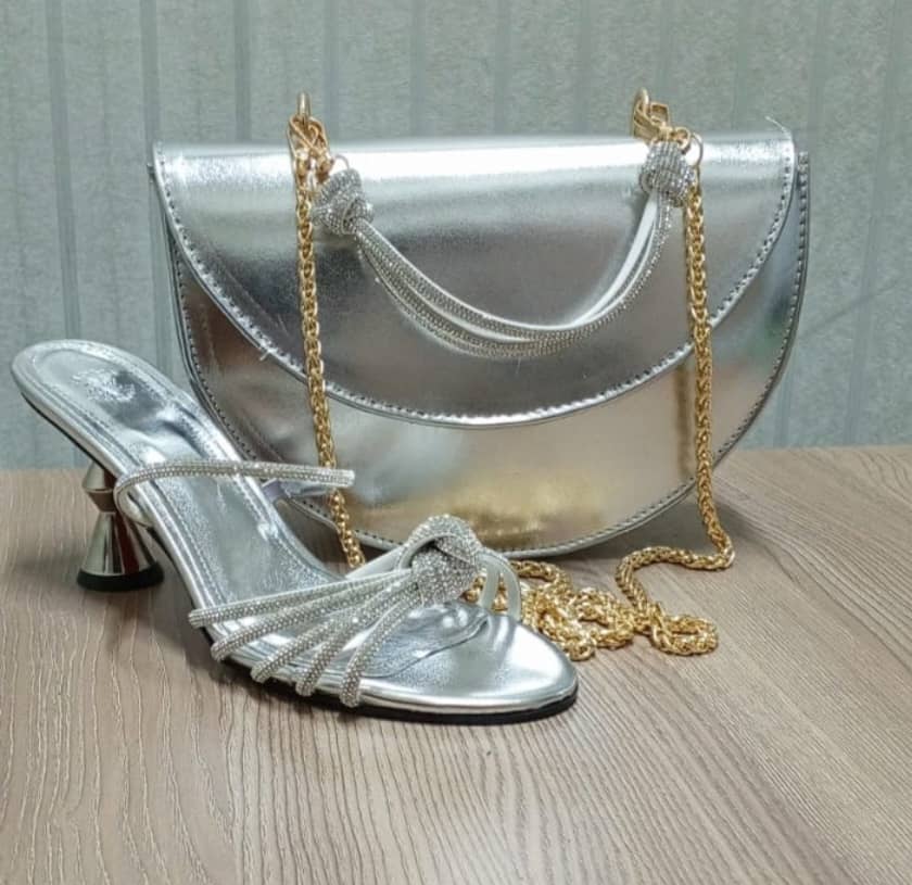 FUNKY SILVERCRYST Silver Shoe & Bag Set  view 3
