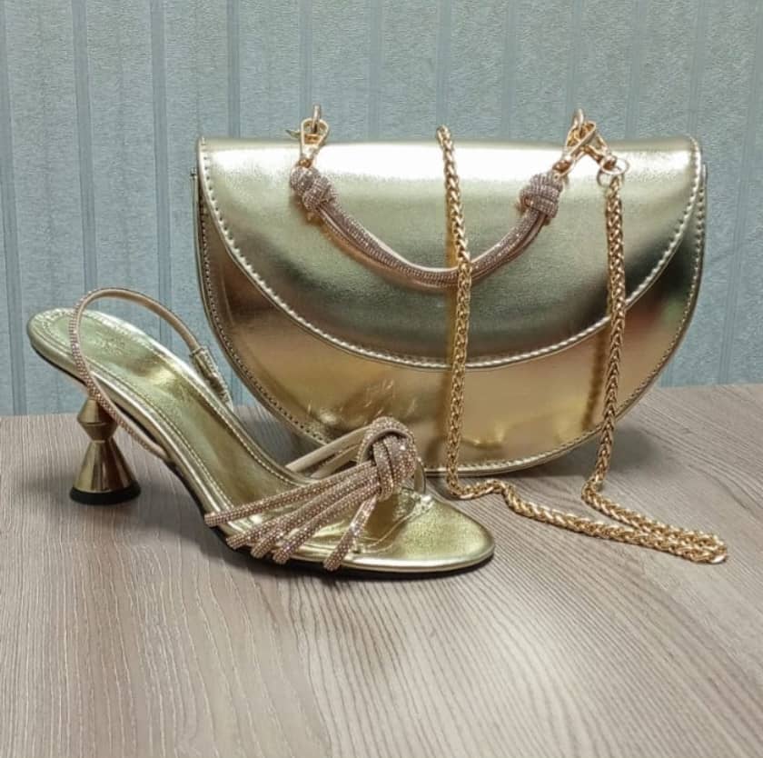 FUNKY GOLDCRYST Gold Shoe & Bag Set view 3